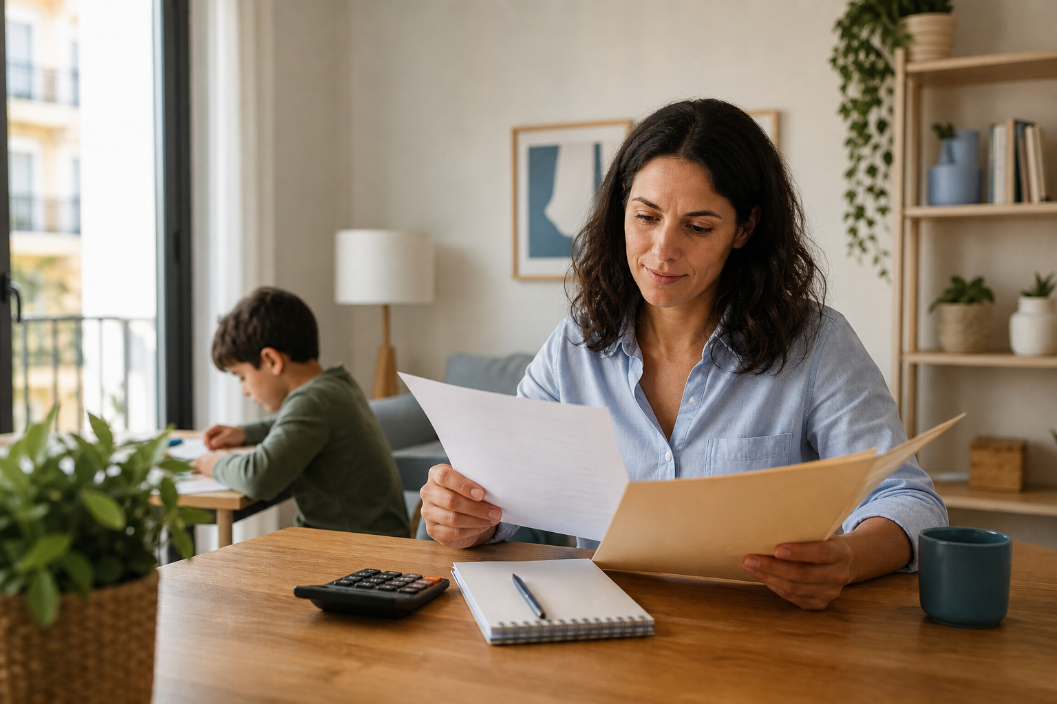 Familia revisando documentación administrativa para solicitar el Ingreso Mínimo Vital